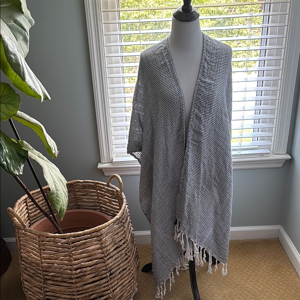 MER SEA Slub Cotton Wrap/Cover-Up One Size Fits Most